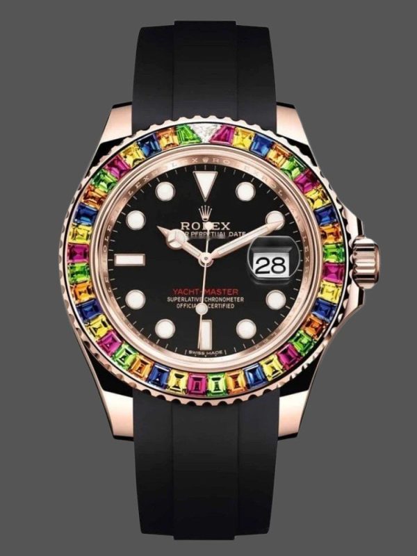 Rolex Yacht Master 116695 Black Rubber Strap Black Dial 40MM Mens Replica Watch