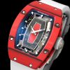 Richard Mille RM07-01 Racing Red Carbon White Rubber Strap 46mm Ladies Watch