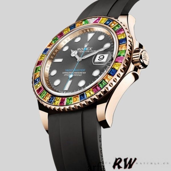Rolex Yacht Master 116695 Black Rubber Strap Grey Dial 40MM Mens Replica Watch