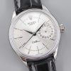 Rolex Cellini Date 50519 Black Leather Silver Dial 39mm Mens Replica Watch