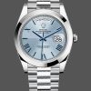 Rolex Day-Date 228206 Ice Blue Quadrant Dial Platinum 40MM Mens Replica Watch