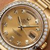 Rolex Day-Date 218348 Champagne Diamonds Dial 41MM Mens Replica Watch
