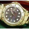 Rolex Yacht Master 169628 Yellow Gold Black MOP Dial 29MM Lady Replica Watch
