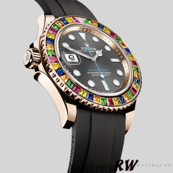Rolex Yacht Master 116695 Black Rubber Strap Grey Dial 40MM Mens Replica Watch