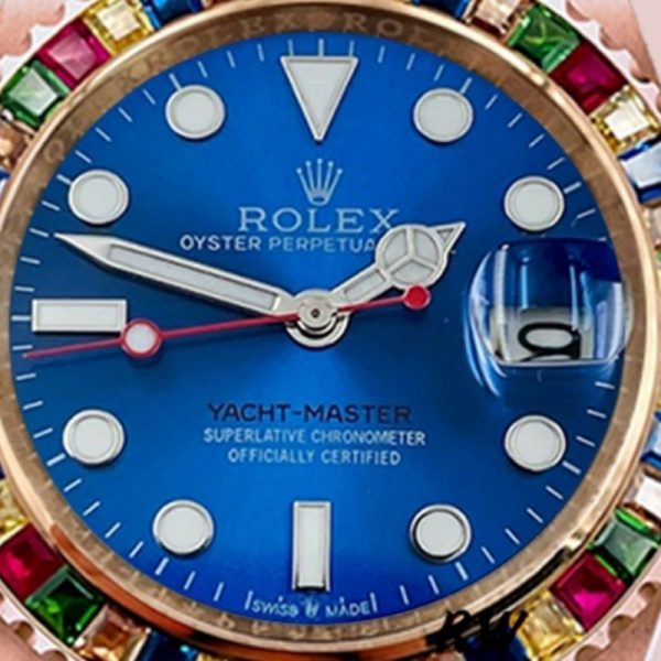 Rolex Yacht Master 116695 Everose Gold Blue Dial 40MM Mens Replica Watch