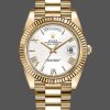 Rolex Day-Date 228238 White Roman Dial Fluted Bezel 40mm Mens Replica Watch