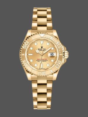 Rolex Yacht Master 169628 Yellow Gold Champagne Dial 29mm Lady Replica Watch