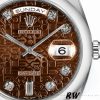 Rolex Day-Date 118209 Jubilee Chocolate Brown Diamonds Dial 36mm Unisex Replica Watch