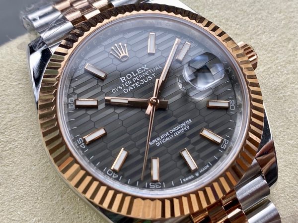 Rolex Datejust Grey Fluted Motif Dial m126331 0020 Mens Watch