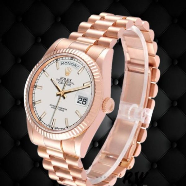 Rolex Day-Date 118235 White Dial 36mm Unisex Replica Watch
