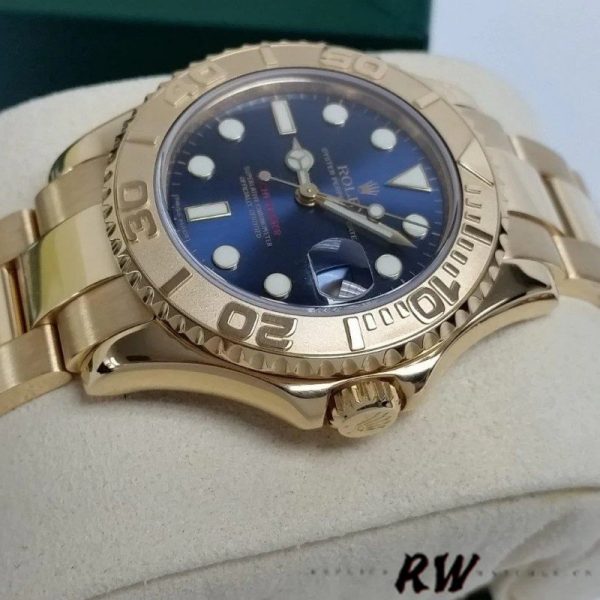 Rolex Yacht Master 169628 Yellow Gold Blue Dial 29MM Lady Replica Watch