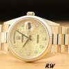 Rolex Day-Date 118238 Yellow Gold Champagne Jubilee Diamond Dial 36mm Unisex Replica Watch