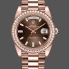 Rolex Day-Date 228345RBR Chocolate Brown Diamond Dial Diamond Bezel 40mm Mens Replica Watch
