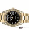 Rolex Day-Date 118388 Yellow Gold Black Index Dial 36mm Unisex Replica Watch