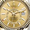 Rolex Sky-Dweller 326138 Champagne Dial Yellow Gold 42MM Mens Replica Watch