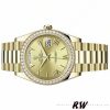 Rolex Day-Date 228398TBR Champagne Roman Numeral Dial Diamond Bezel 40mm Mens Replica Watch
