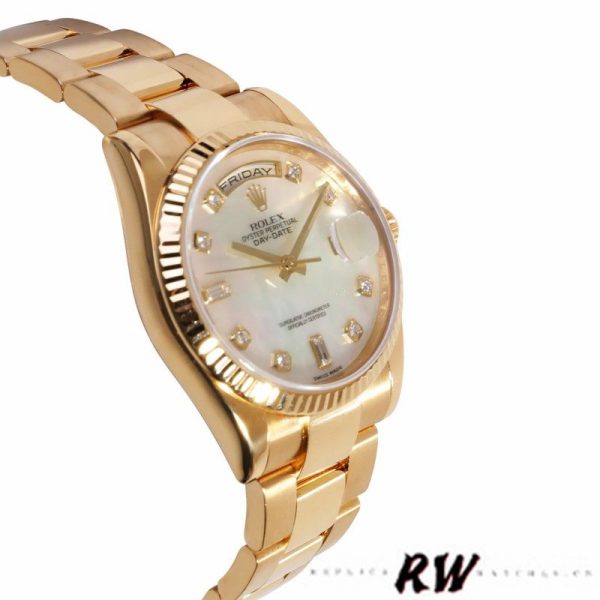 Rolex Day-Date 118238 MOP White Dial 36mm Unisex Replica Watch