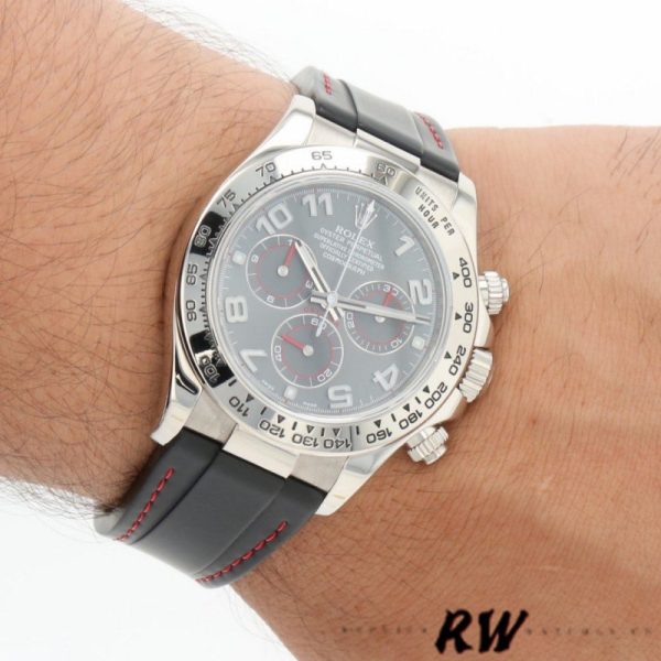 Rolex Daytona 116519 Grey Dial Black RubberB strap 40mm Mens Replica Watch