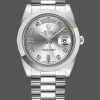 Rolex Day-Date 218206 Silver Diamond Dial Platinum 41MM Mens Replica Watch