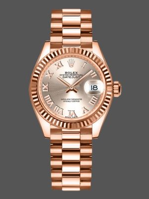 Rolex Datejust 279166 Dark Grey Roman Numeral Dial Domed Bezel 28mm Lady Replica Watch