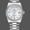 Rolex Day-Date 128349RBR White Mother of Pearl Dial Diamond Bezel 36MM Unisex Replica Watch