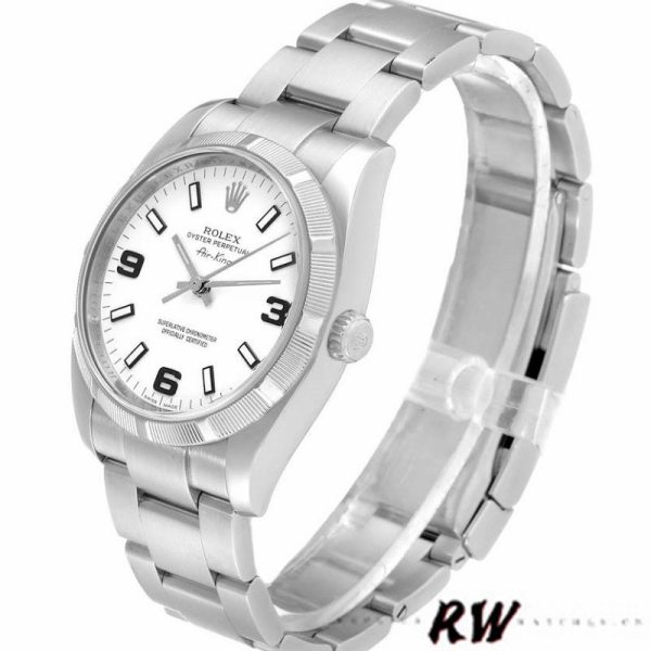 Rolex Oyster Perpetual air-king 114210 White Dial 34mm Unisex replica watch