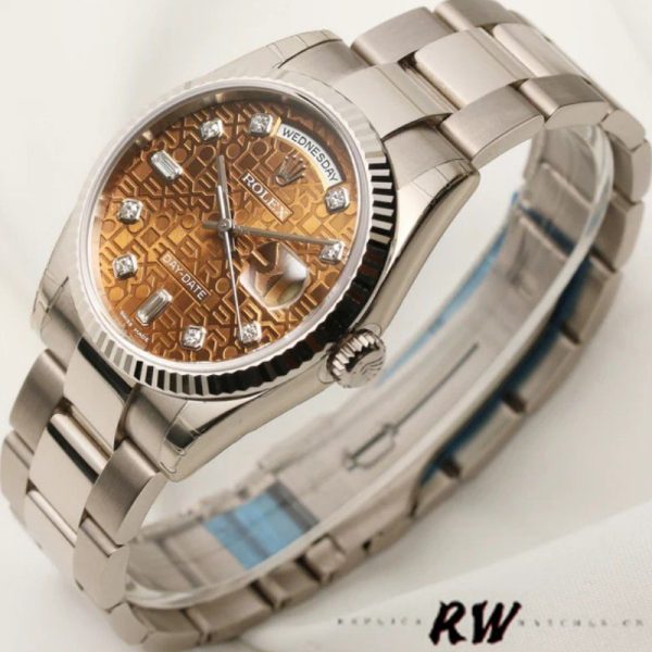 Rolex Day-Date 118239 White Gold Jubilee Chocolate Brown Dial 36mm Unisex Replica Watch