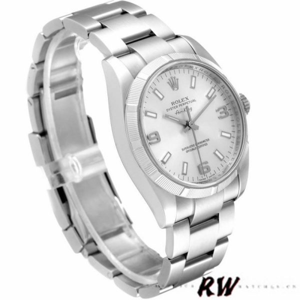 Rolex Oyster Perpetual air-king 114210 Silver Dial 34mm Unisex replica watch