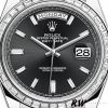 Rolex Day-Date 228396TBR Black Dial Diamond Bezel 40mm Mens Replica Watch
