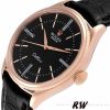 Rolex Cellini Time 50505 Black Leather Strap Black Dial 39mm Mens Replica Watch