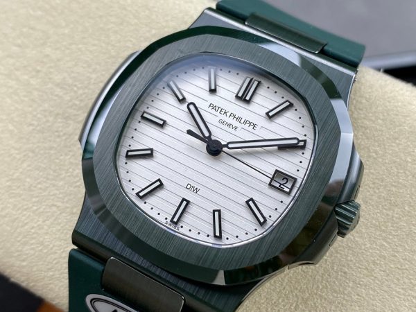 Patek Philippe Nautilus Green Rubber White Dial 5711 40MM Watch