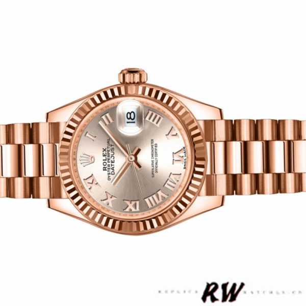 Rolex Datejust 279166 Dark Grey Roman Numeral Dial Domed Bezel 28mm Lady Replica Watch