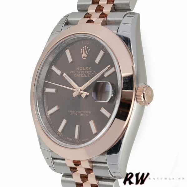 Rolex Datejust 126301 Rose Gold Chocolate Brown Index Dial 41MM Mens Replica Watch
