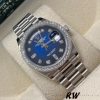 Rolex Day-Date 128349RBR Blue Ombre Dial Diamond Bezel 36MM Unisex Replica Watch