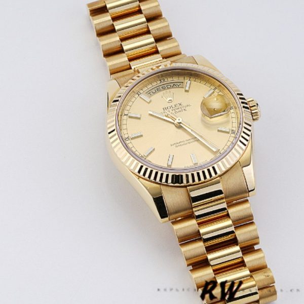 Rolex Day-Date 118238 Fluted Bezel Champagne Dial 36mm Unisex Replica Watch