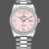 Rolex Day-Date 128349RBR Pink Opal Dial Diamond Bezel 36MM Unisex Replica Watch