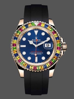 Rolex Yacht Master 116695 Black Rubber Strap Blue Dial 40MM Mens Replica Watch