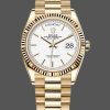 Rolex Day-Date 128238 Fluted Bezel White Index Dial 36MM Unisex Replica Watch