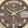 Rolex Day-Date 118208 Black Mother of Pearl Diamond Dial 36mm Unisex Replica Watch