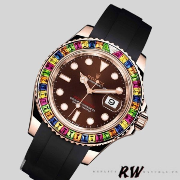 Rolex Yacht Master 116695 Black Rubber Strap Brown Dial 40MM Mens Replica Watch
