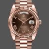 Rolex Day-Date 228235 Chocolate Brown Roman Numeral Dial Fluted Bezel 40mm Mens Replica Watch