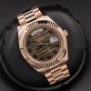 Rolex Day-Date 218235 Wave Bronze Dial Rose Gold 41MM Mens Replica Watch