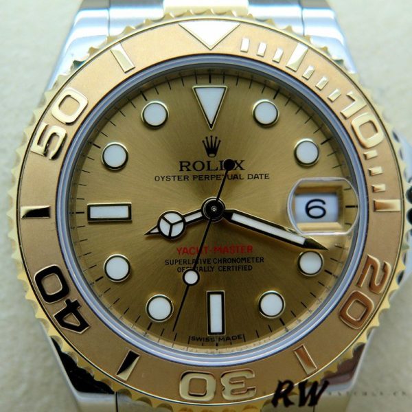 Rolex Yacht Master 168623 Steel Yellow Gold Champagne Dial 35MM Unisex Replica Watch