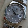 Rolex Day-Date 118239 Silver Diamond Dial fluted bezel 36mm Unisex Replica Watch