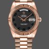 Rolex Day-Date 218235 Black Concentric Arabic Dial Rose Gold 41MM Mens Replica Watch