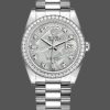 Rolex Day Date 118346 Platinum Diamond Bezel Meteorite Dial 36mm Unisex Replica Watch