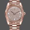 Rolex Day-Date 228235 Diamond Paved Dial Fluted Bezel 40mm Mens Replica Watch