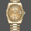 Rolex Day-Date 128238 Fluted Bezel Champagne Diamond Dial 36MM Unisex Replica Watch
