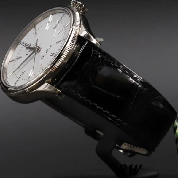 Rolex Cellini Time 50509 Black Leather Strap White Dial 39mm Mens Replica Watch