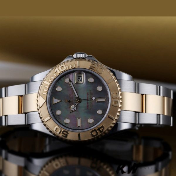 Rolex Yacht Master 168623 Steel Yellow Gold Black MOP Dial 35MM Unisex Replica Watch